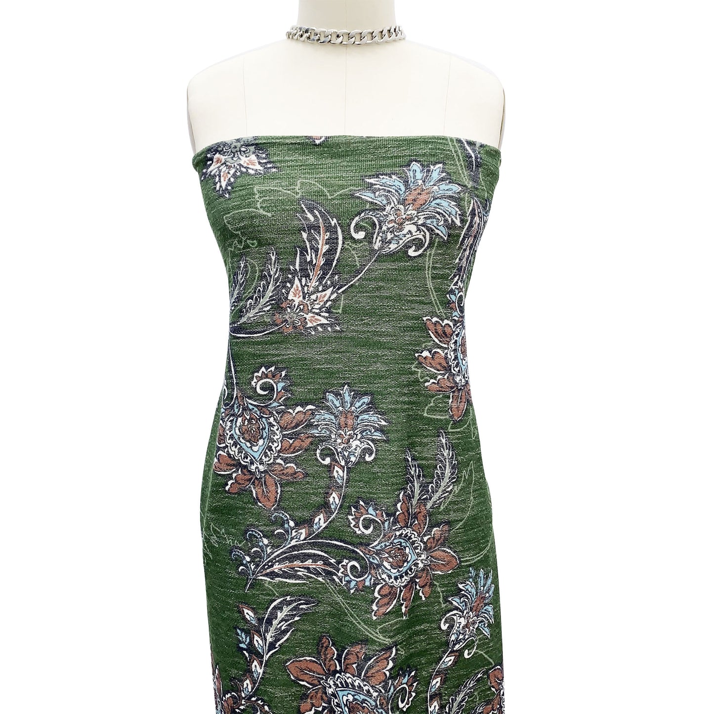 DP-02-596-ARMY-GREEN-SIERRA - PRINTED FRENCH TERRY LOOP 65% RAYON 35% POLY SLUB FLEECE