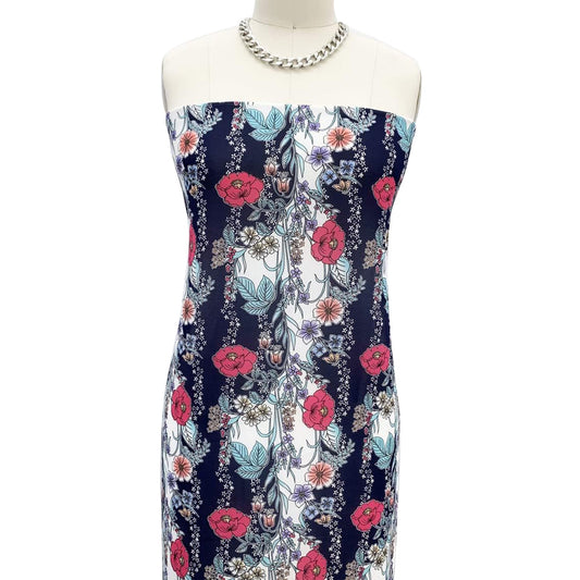 DP-100-B-502-NAVY-FUCHSIA - PRINTED 100% POLY CHELSEA CHIFFON