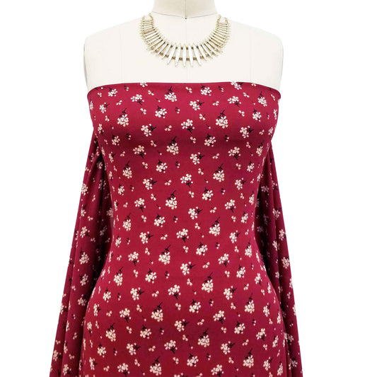 DP-10005-504-RUBY-CAMEL - PRINTED WOOL DOBBY 100% POLYESTER