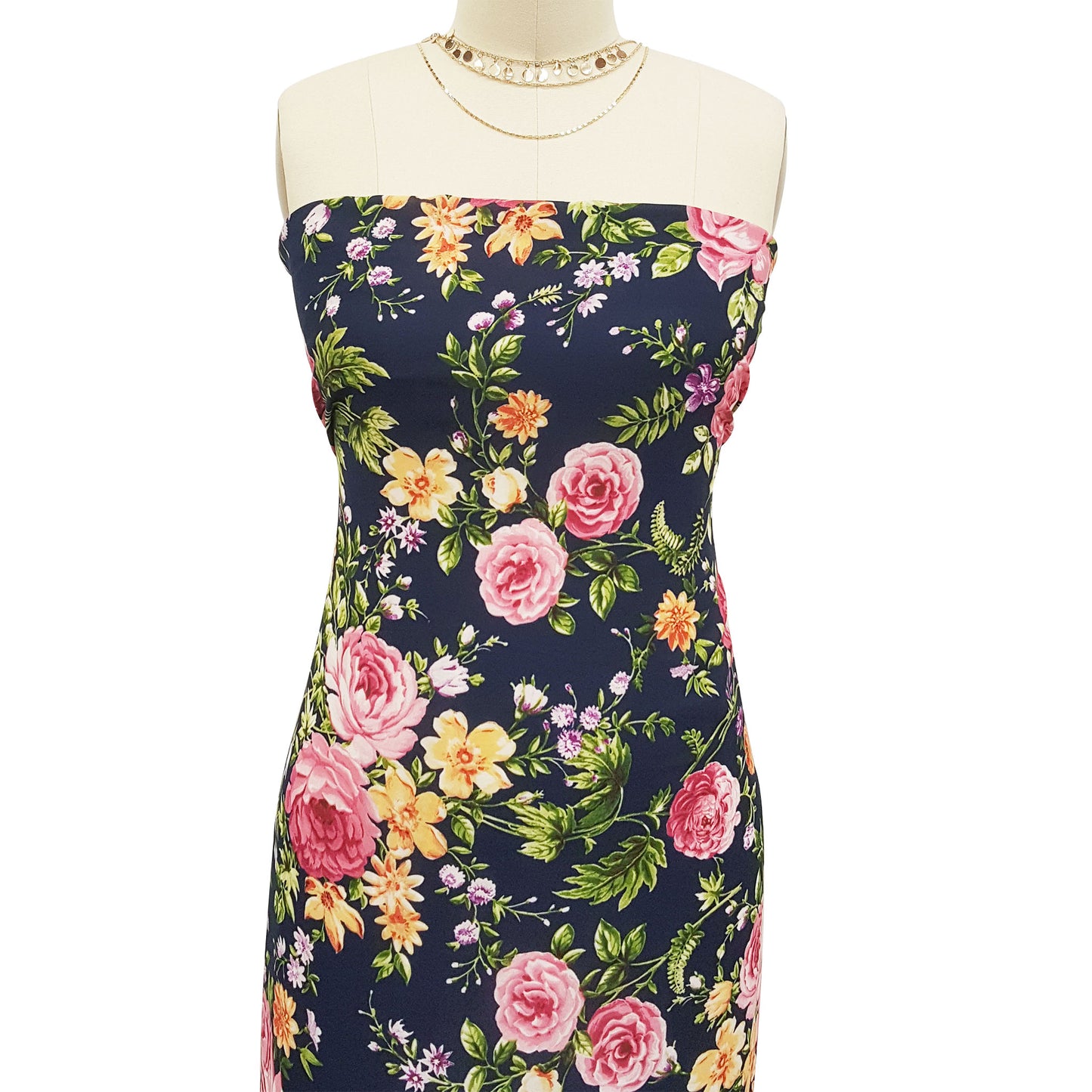 DP-1030-504-NAVY-PINK - PRINTED WOOL DOBBY 100% POLYESTER