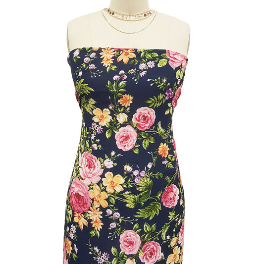 DP-1030-504-NAVY-PINK - PRINTED WOOL DOBBY 100% POLYESTER