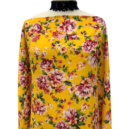 DP-1051-504-GOLD-PINK - PRINTED WOOL DOBBY 100% POLYESTER