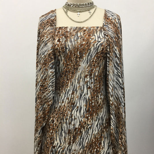 DP-1068-703-OFFWHITE-GREY - PRINTED TWIST CREPE 92% POLY 8% SPANDEX