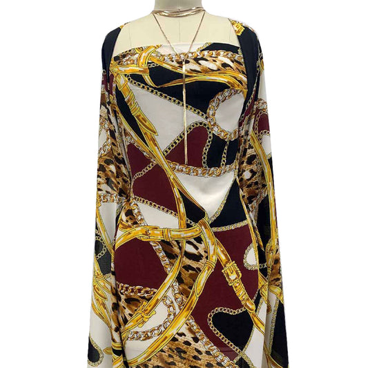 DP-1128-504-BLACK-BURGUNDY - PRINTED WOOL DOBBY 100% POLYESTER