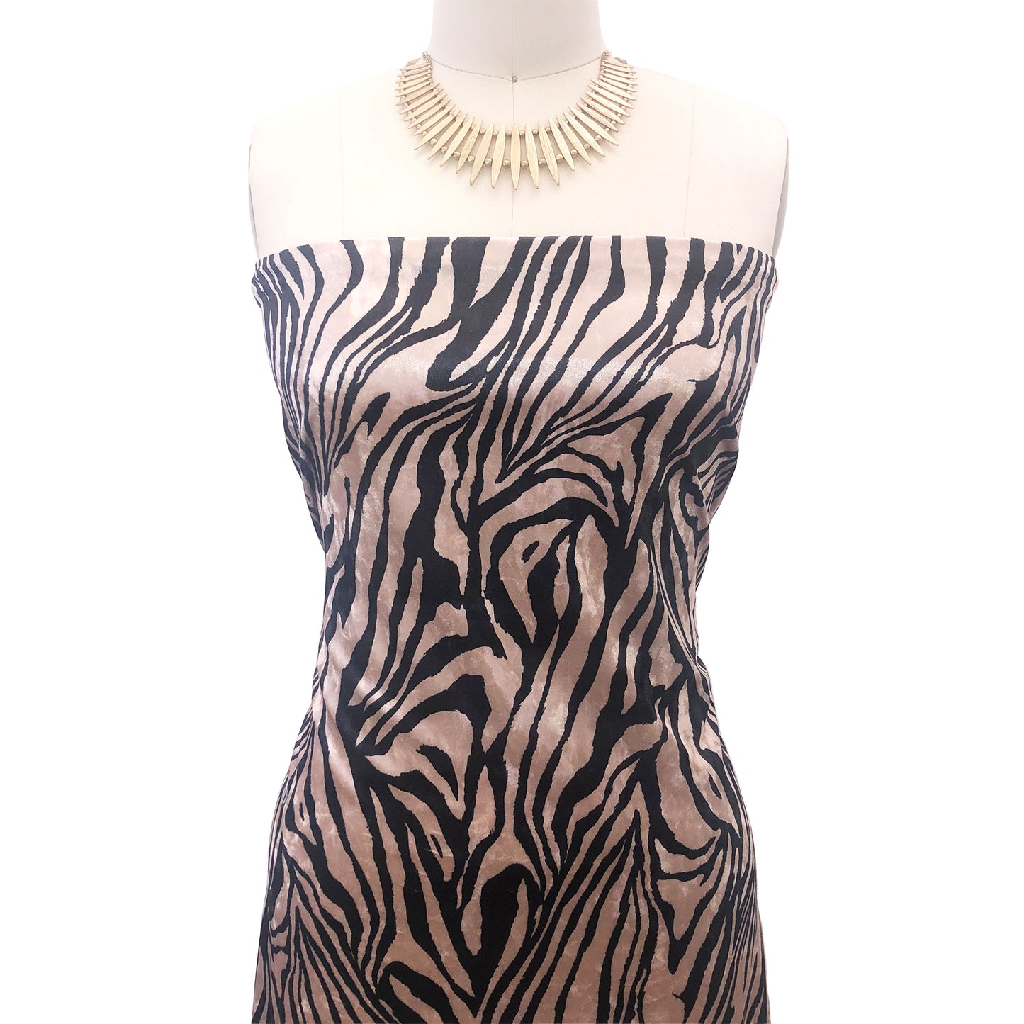 DP-1145-713-BLACK-TAN - PRINTED ICE VELVET 95% POLY 5% SPANDEX
