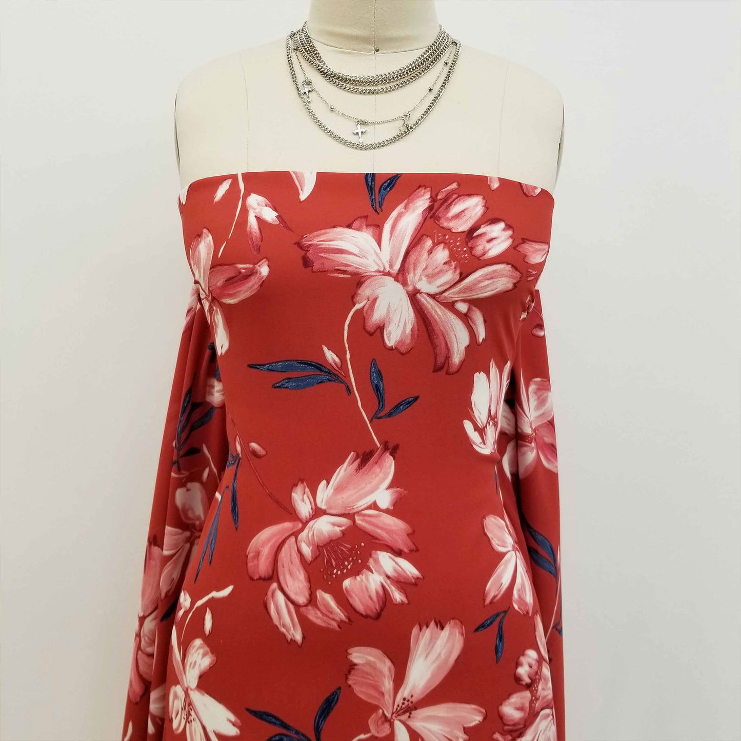 DP-119-504-MARSALA-DUSTY-ROSE - PRINTED WOOL DOBBY 100% POLYESTER