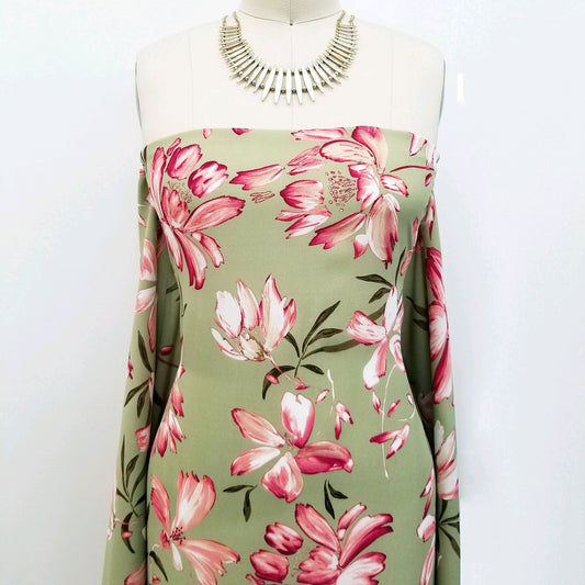 DP-119-504-SAGE-PEACH - PRINTED WOOL DOBBY 100% POLYESTER