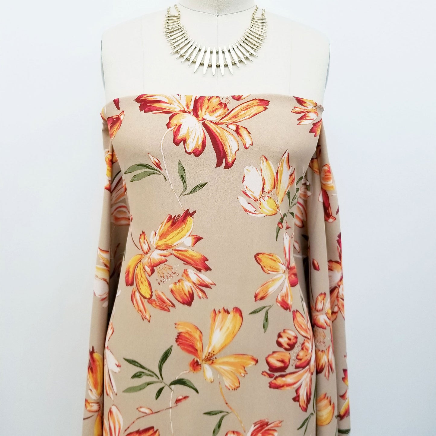 DP-119-C-754-LATTE-MANGO - PRINTED POLY MOROCCAN 100% POLY