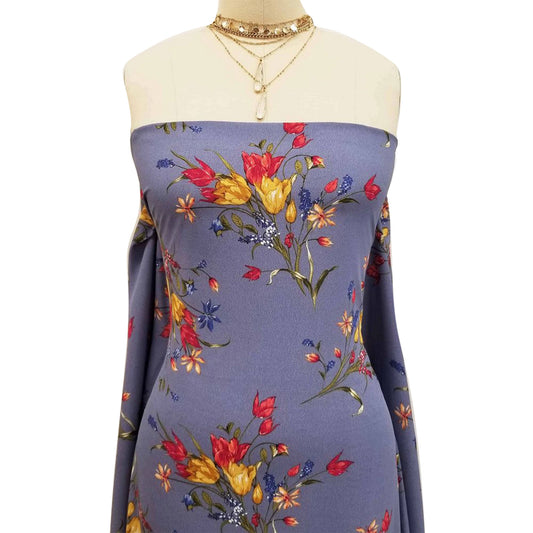 DP-1194-754-DENIM-STEEL-YELLOW - PRINTED POLY MOROCCAN 100% POLY