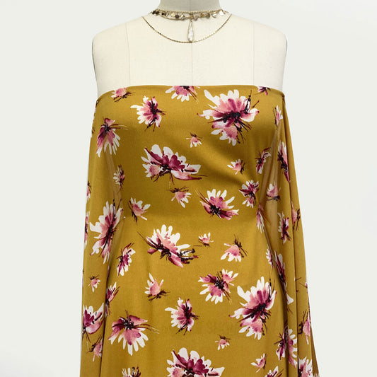 DP-1210-504-HONEY-MUSTARD-FUCHSIA-PINK - PRINTED WOOL DOBBY 100% POLYESTER