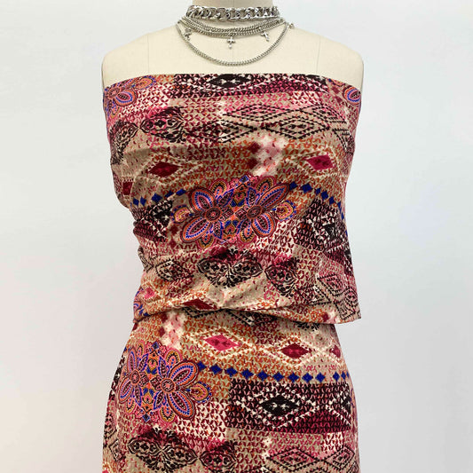 DP-1215-668-PINK-CHOCO-ROYAL - PRINTED DTY 92% POLY 8% SPANDEX DTY DOUBLE SIDED BRUSH