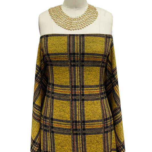 DP-1219-736-HC-HONEY-MUSTARD-BLACK-RUST- PRINTED HACCI MELANGE 96% POLY 4% SPANDEX