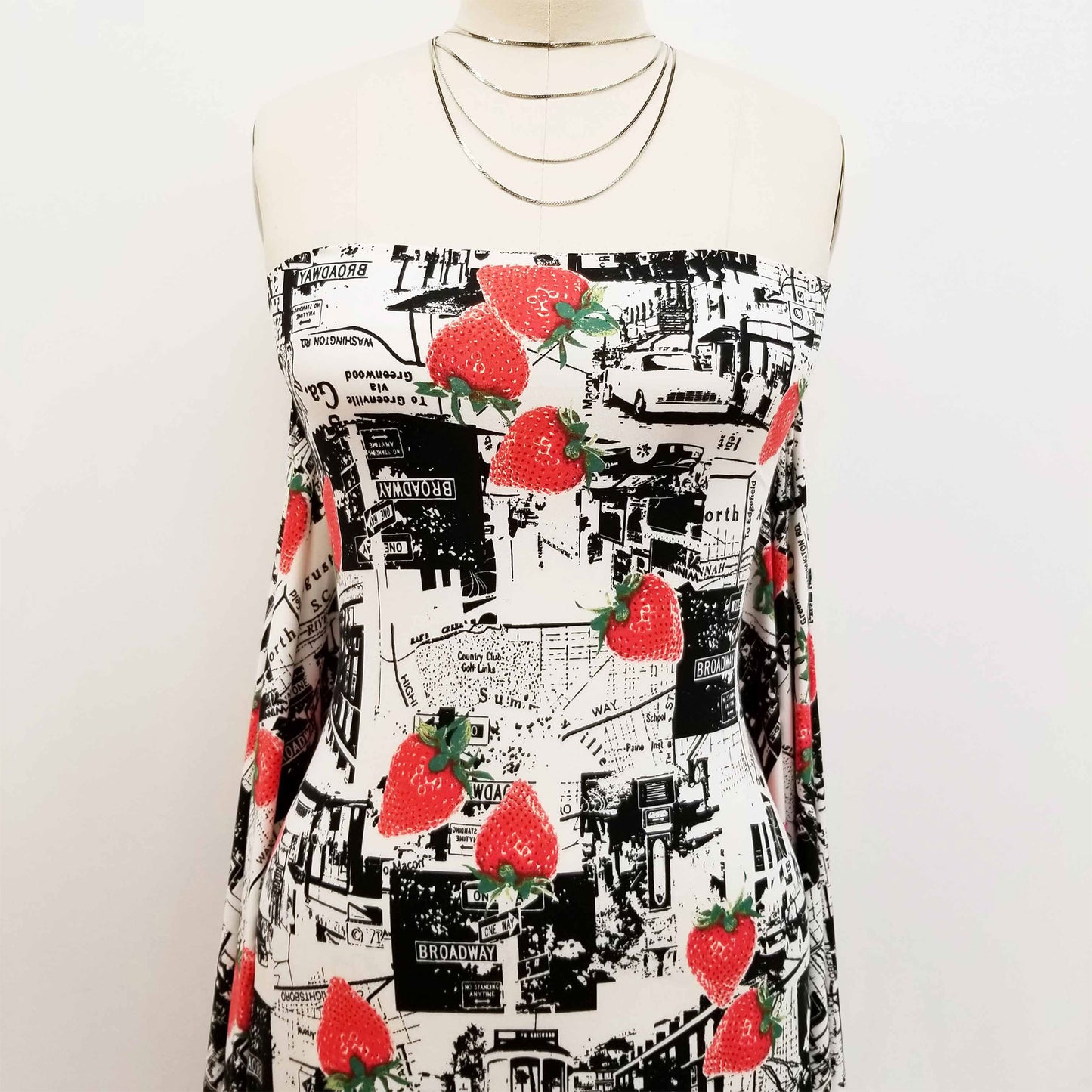 DP-1248-668-BLACK-STRAWBERRY - PRINTED DTY 92% POLY 8% SPANDEX DTY DOUBLE SIDED BRUSH