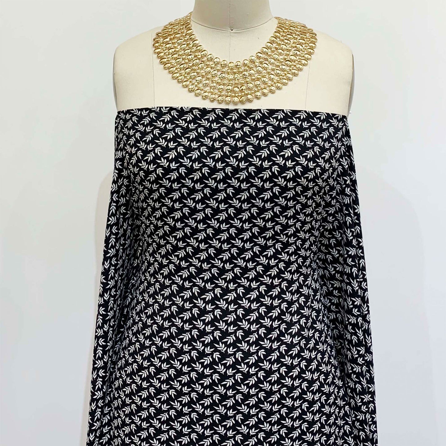 DP-1265-688-BLACK-OFFWHITE - PRINTED LINEN LOOK 100% POLYESTER