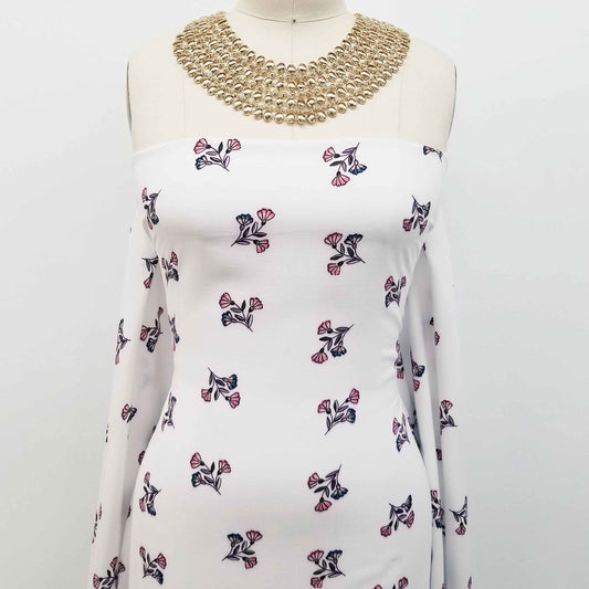 DP-128-688-OFFWHITE-BLUSH - PRINTED LINEN LOOK 100% POLYESTER