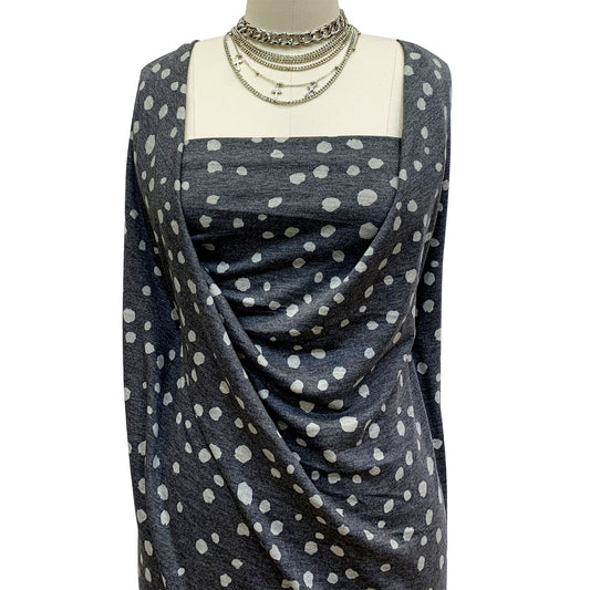 DP-1328-506-BLACK-HEATHER-GREY-PRINTED FRENCH TERRY 63%POLY 33%RAYON 4% SPANDEX