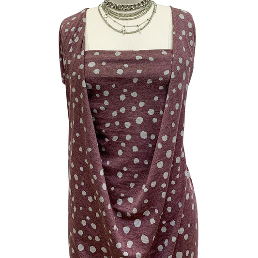 DP-1328-506-BURGUNDY-HEATHER-GREY-PRINTED FRENCH TERRY 63%POLY 33%RAYON 4% SPANDEX