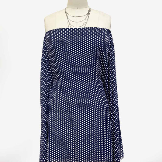 DP-1329-504-NAVY-OFF-WHITE - PRINTED WOOL DOBBY 100% POLYESTER