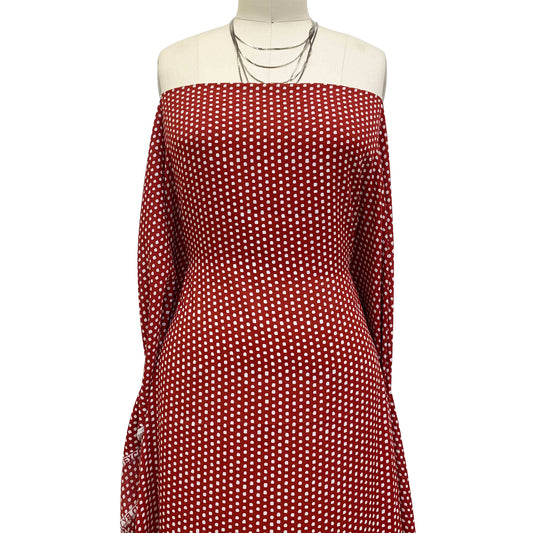 DP-1329-504-RED-OFF-WHITE - PRINTED WOOL DOBBY 100% POLYESTER