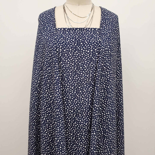 DP-1333-754-NAVY-OFF-WHITE - PRINTED POLY MOROCCAN 100% POLY