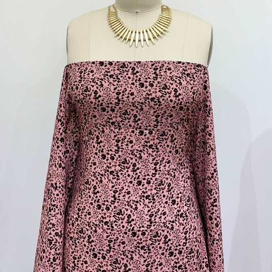 DP-1338-698-DUSTY-PINK-BROWN- PRINTED RAYON CHALLIS 100% RAYON CHALLIS