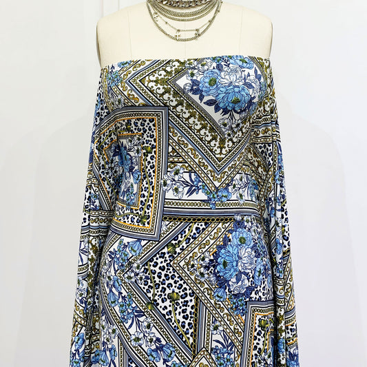 DP-1362-450-BLUE-GOLD - PRINTED ITY 96% POLY 4% SPANDEX