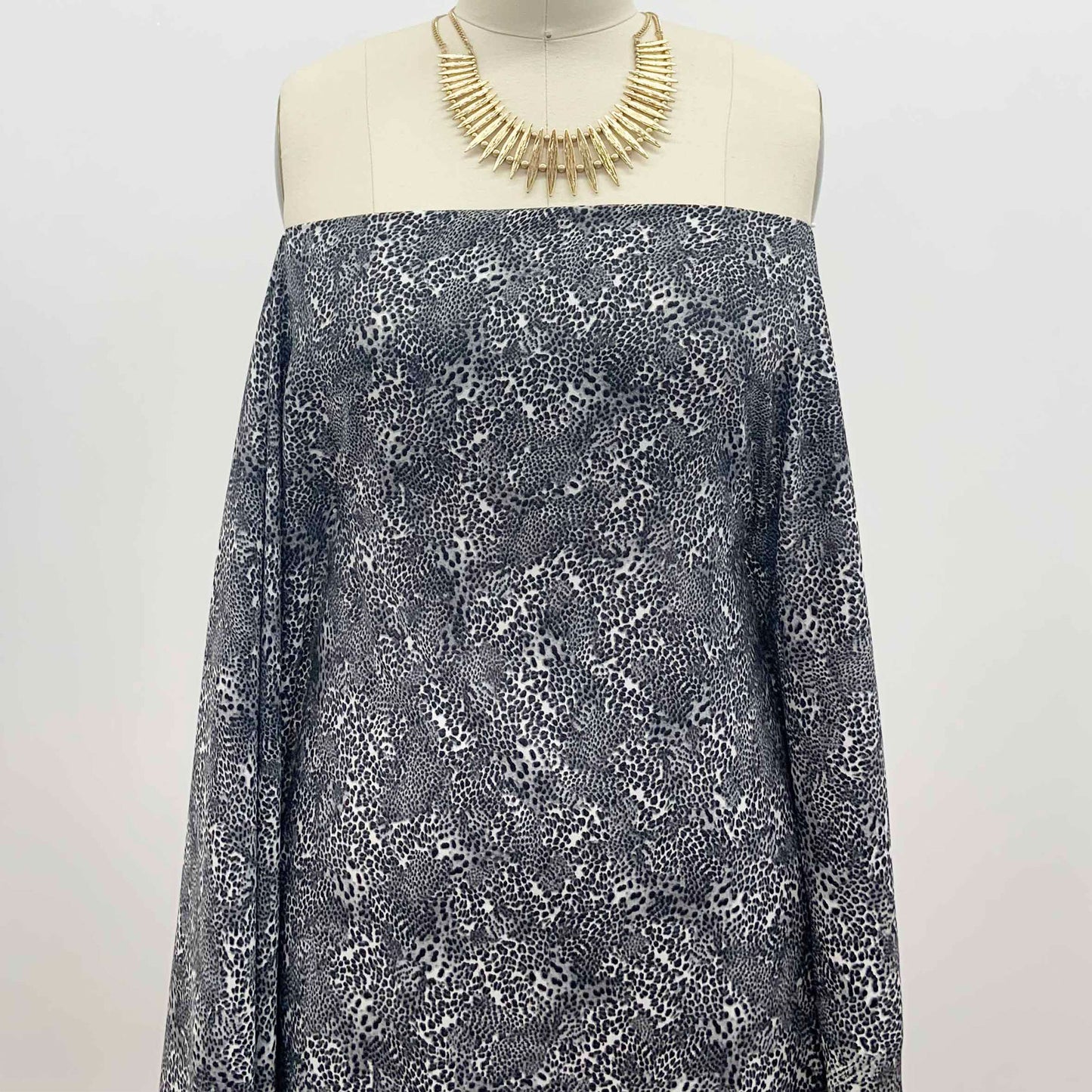DP-1366-754-OFFWHITE-CHARCOAL-GREY - PRINTED POLY MOROCCAN 100% POLY