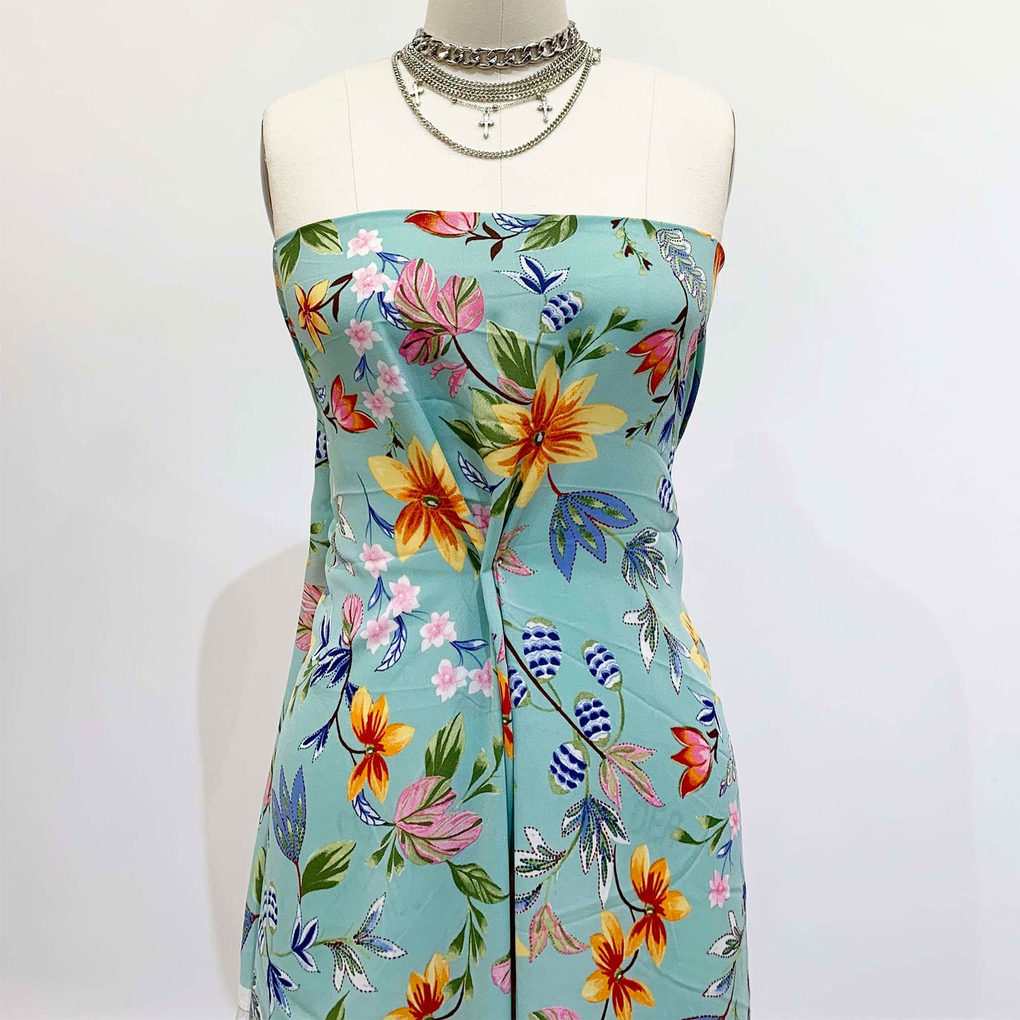 DP-1382-504-DUSTY-MINT-YELLOW-GREEN - PRINTED WOOL DOBBY 100% POLYESTER