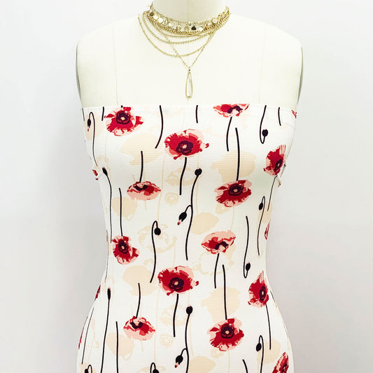 DP-139-586-OFFWHITE-DUSTY-PINK - PRINTED CREPE CHIFFON 97% POLY 3% SPANDEX