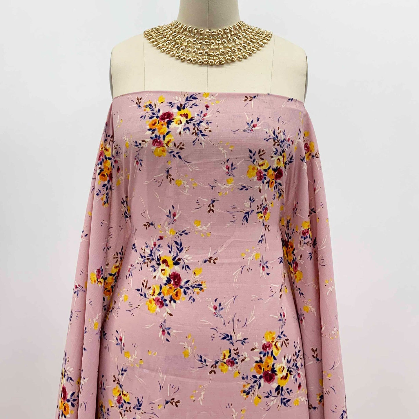 DP-1390-688-MAUVE-BERRY-YELLOW - PRINTED LINEN LOOK 100% POLYESTER