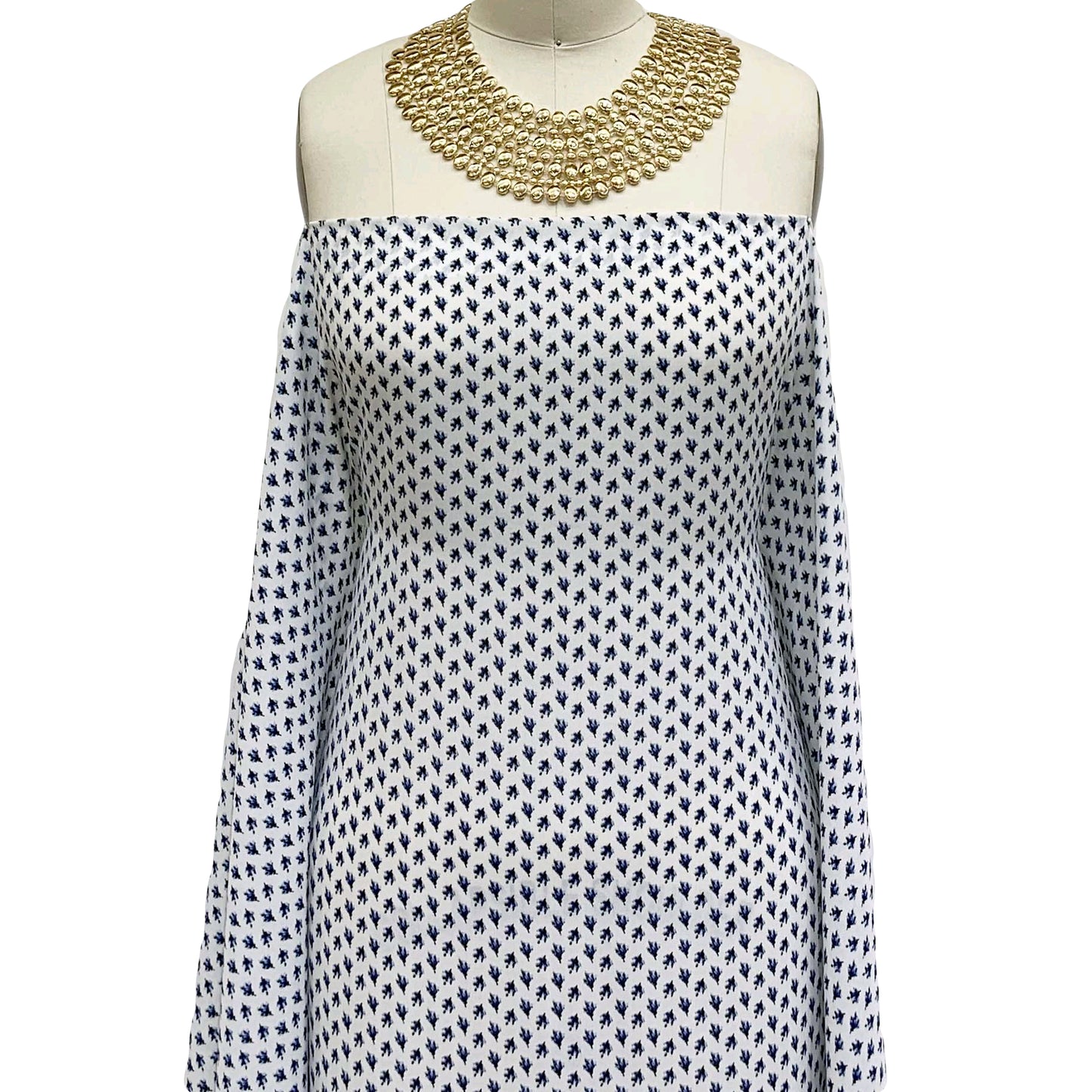 DP-1394-504-OFFWHITE-BLUE - PRINTED WOOL DOBBY 100% POLYESTER