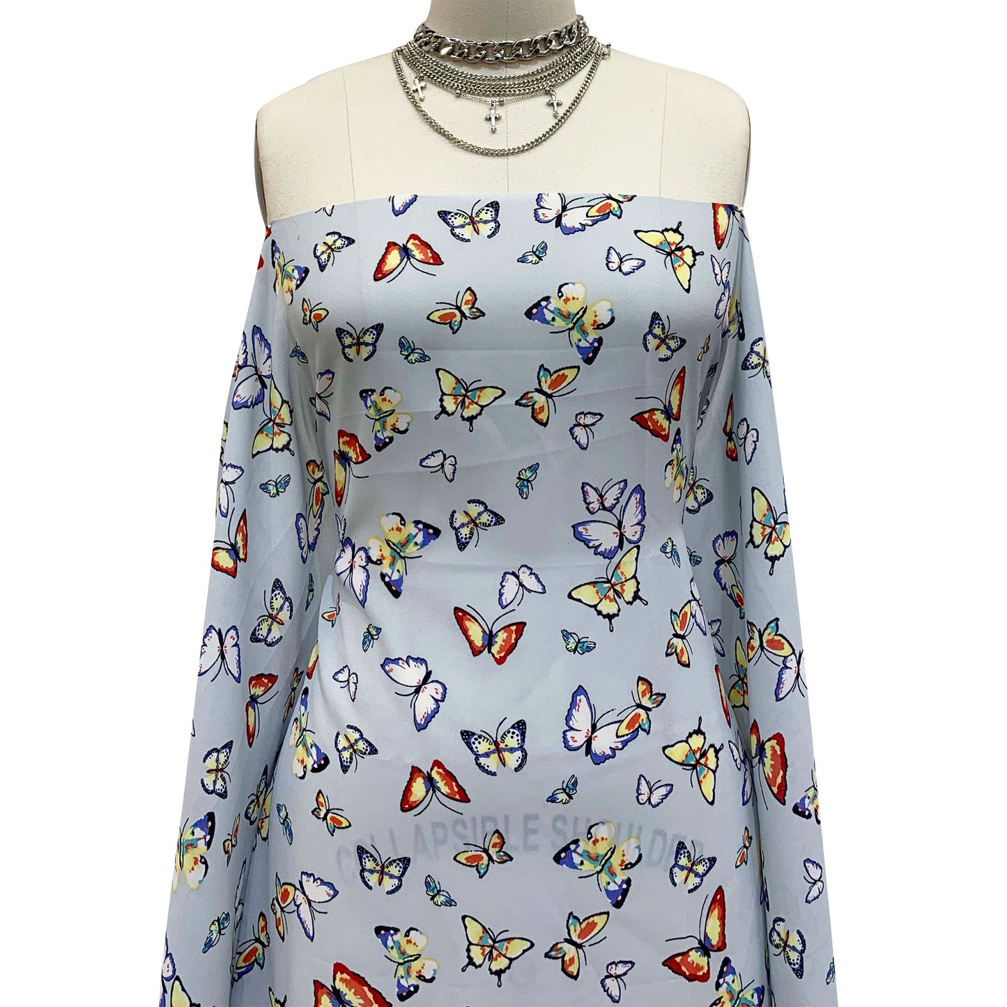 DP-1405-504-PALE-BLUE-YELLOW - PRINTED WOOL DOBBY 100% POLYESTER