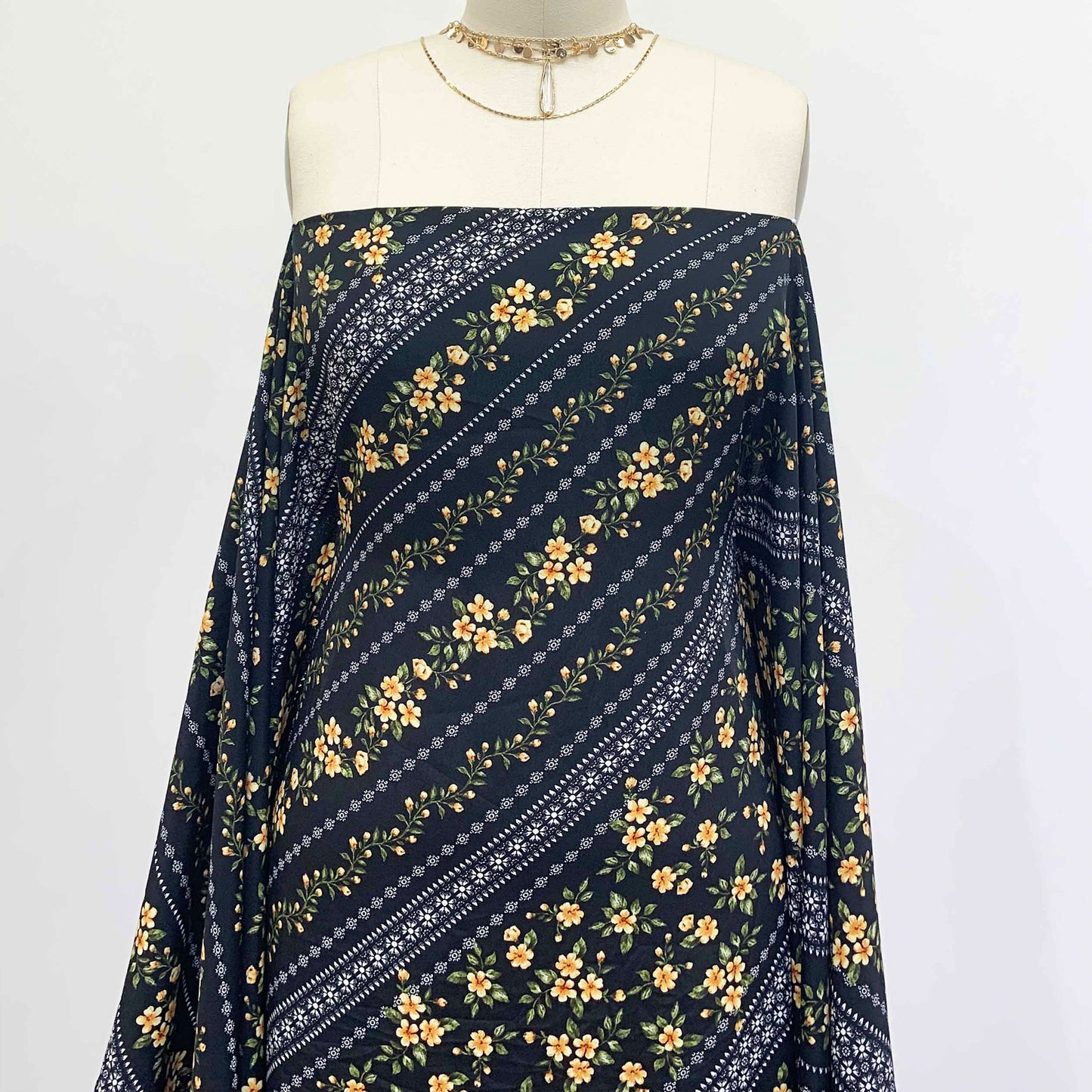 DP-1446-754-BLACK-YELLOW - PRINTED POLY MOROCCAN 100% POLY