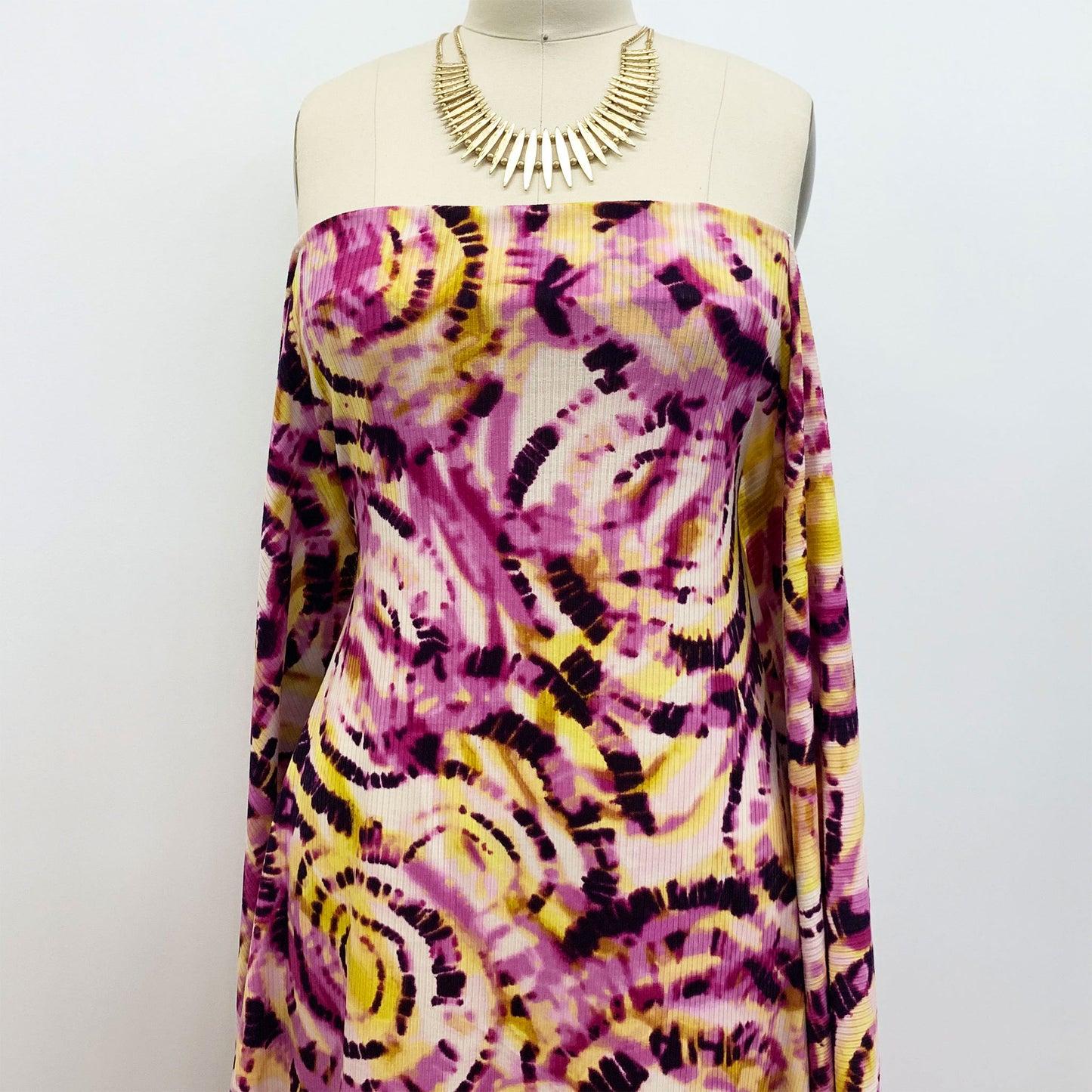 DP-1478-761-GRAPE-ORCHID-LEMON - PRINTED TIE DYE 4X2 RIB 96% POLY 4% SPANDEX