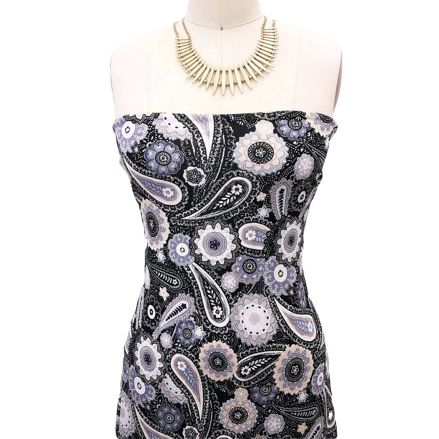 DP-148-668-BLACK-NEUTRAL - PRINTED DTY 92% POLY 8% SPANDEX DTY DOUBLE SIDED BRUSH