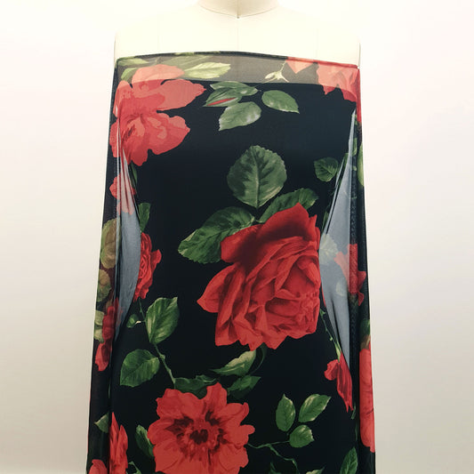 DP-1493-453-BLACK-RED - PRINTED POLY POWER MESH 92%POLY 8%SPANDEX