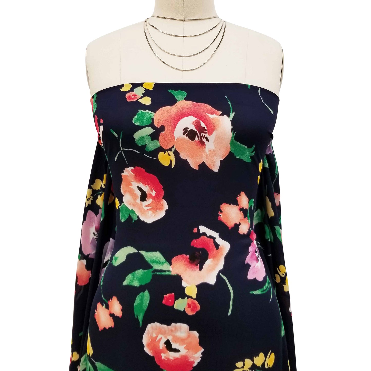 DP-167-504-NAVY-PEACH - PRINTED WOOL DOBBY 100% POLYESTER