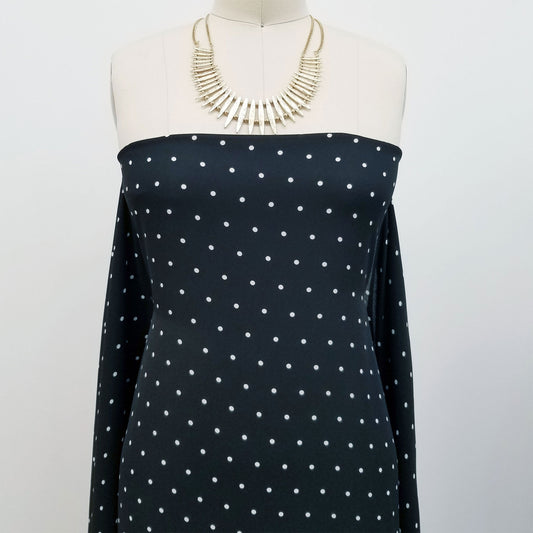 DP-185-504-001-BLACK-OFF-WHITE - PRINTED WOOL DOBBY 100% POLYESTER