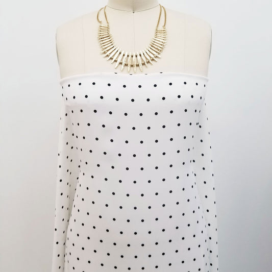 DP-185-504-006-OFF-WHITE-BLACK - PRINTED WOOL DOBBY 100% POLYESTER