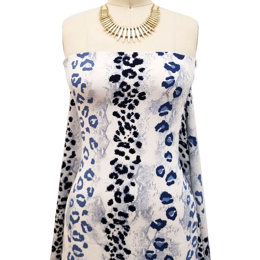 DP-1856-586-OFF-WHITE-BLUE - PRINTED CREPE CHIFFON 97% POLY 3% SPANDEX