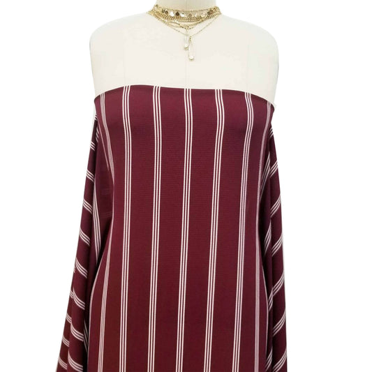 DP-190-586-BURGUNDY-OFFWHITE - PRINTED CREPE CHIFFON 97% POLY 3% SPANDEX