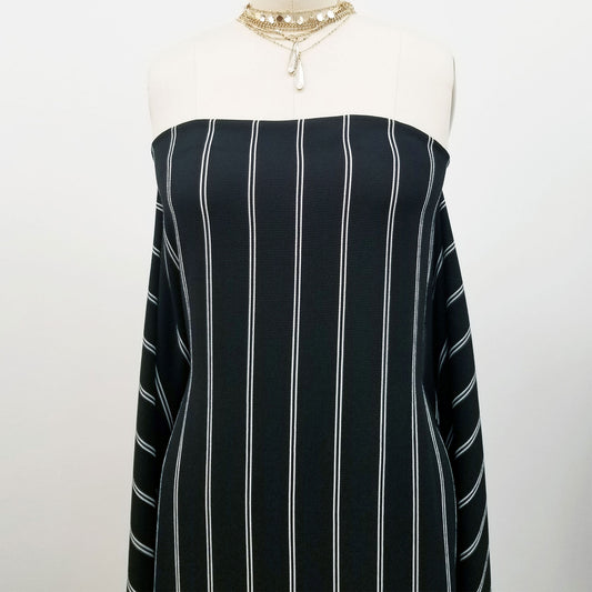 DP-191-586-BLACK-OFFWHITE - PRINTED CREPE CHIFFON 97% POLY 3% SPANDEX