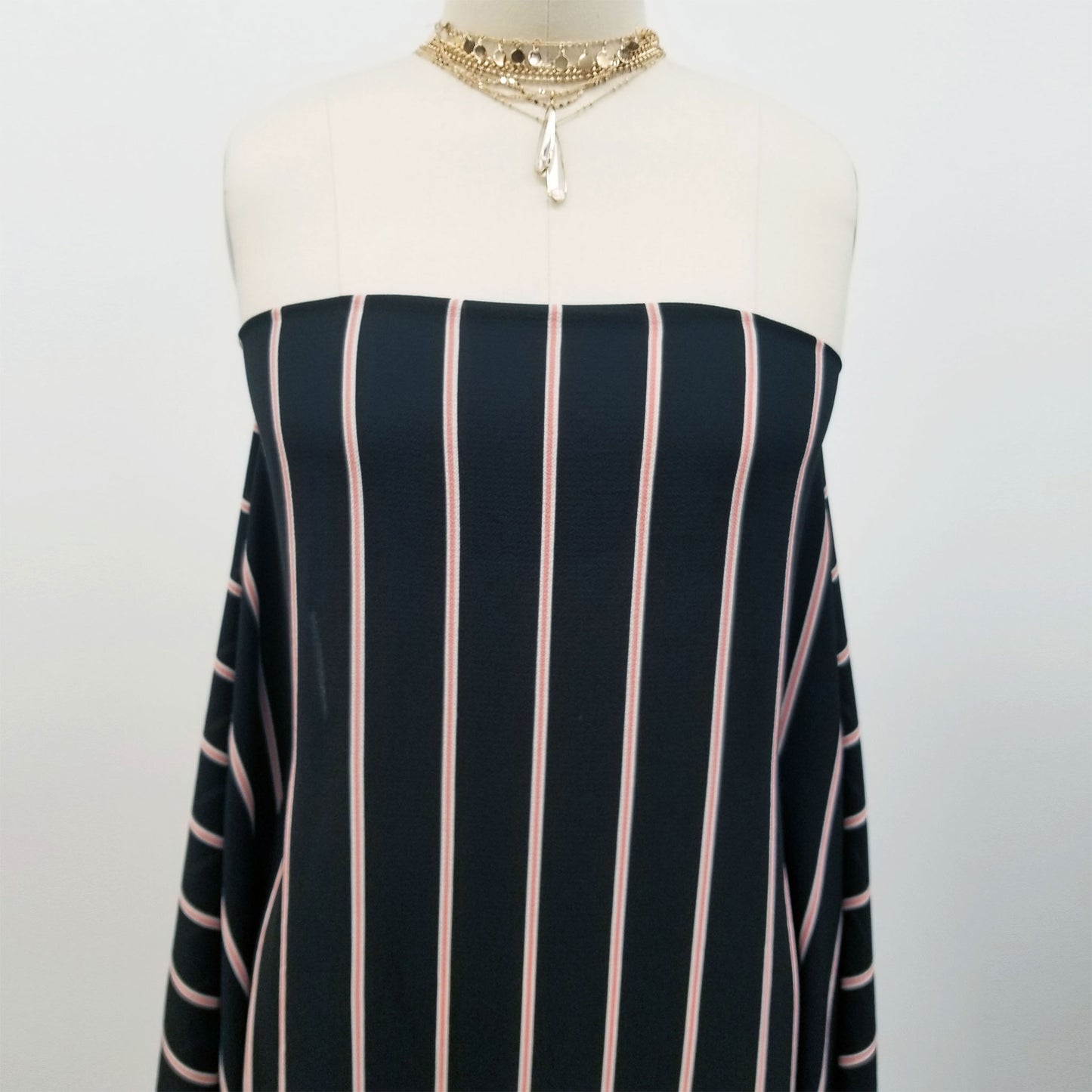 DP-191-586-BLACK-PEACH - PRINTED CREPE CHIFFON 97% POLY 3% SPANDEX
