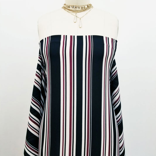 DP-247-586-BLACK-BURGUNDY - PRINTED CREPE CHIFFON 97% POLY 3% SPANDEX
