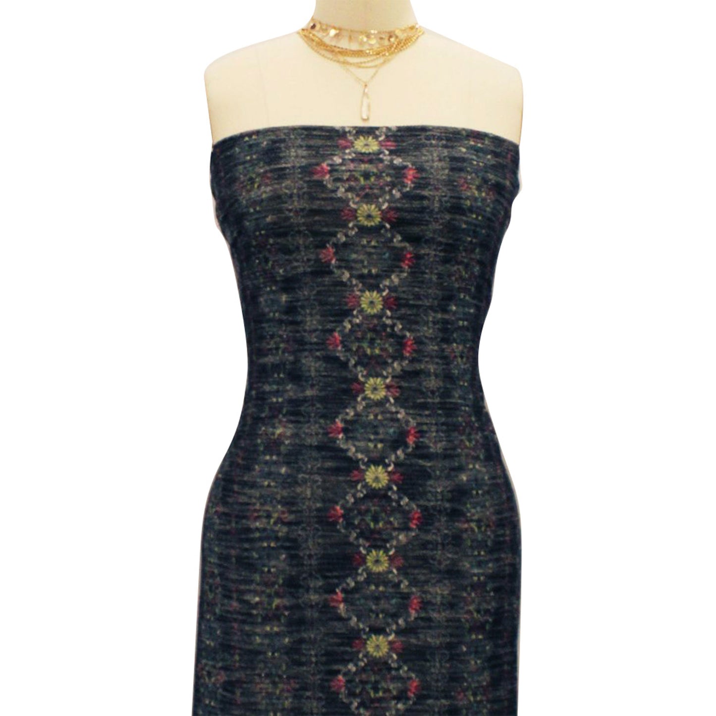 DP-33-596-BLACK-GUAVA-PRINTED FRENCH TERRY LOOP 65% RAYON 35% POLY SLUB FLEECE