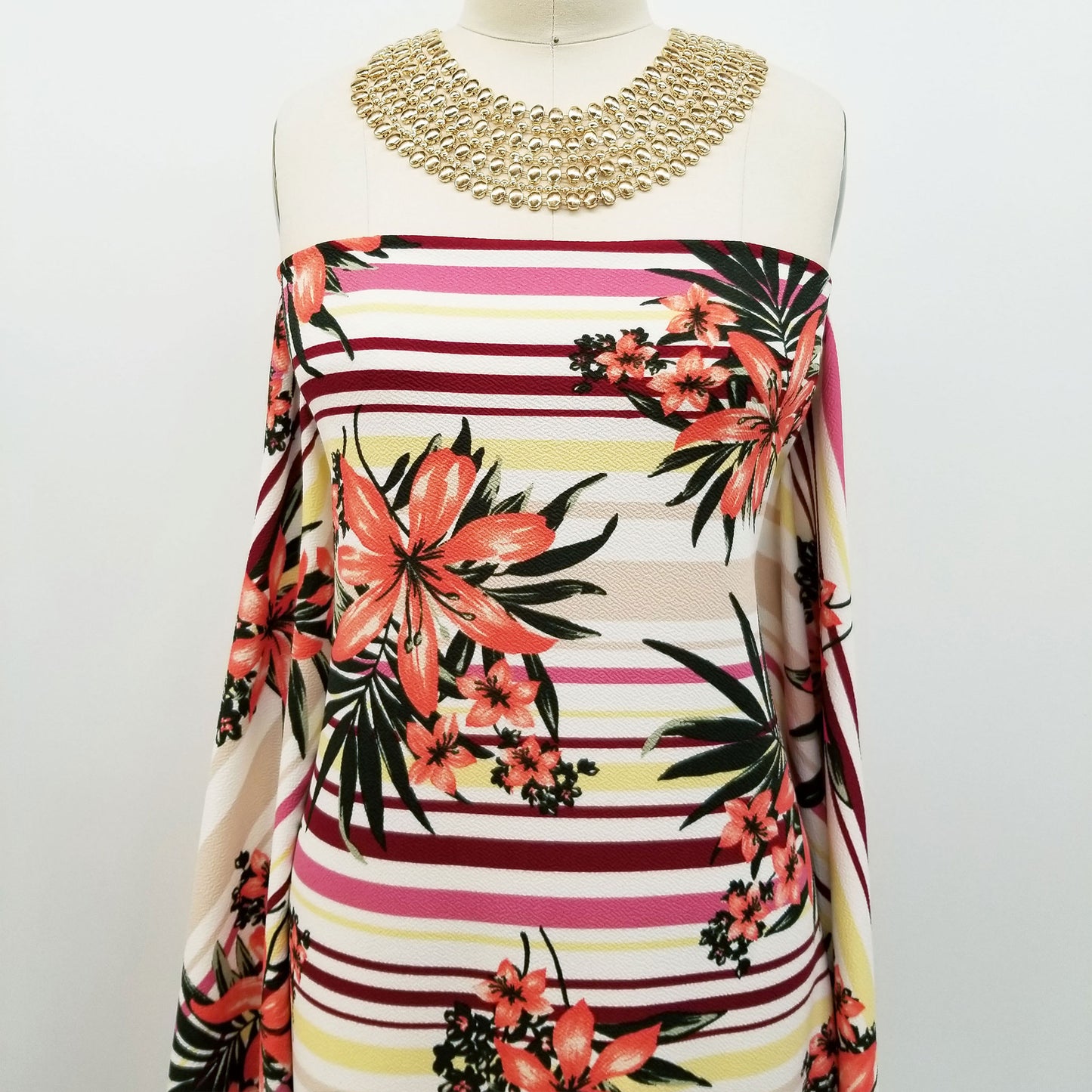 DP-334-481-RUBY-ORANGE - PRINTED LIVERPOOL 94% POLY 6% SPANDEX