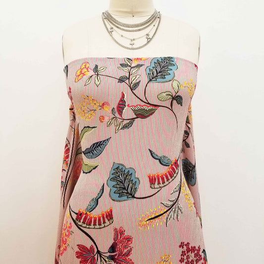 DP-802-586-MARSALA-RED - PRINTED CREPE CHIFFON 97% POLY 3% SPANDEX