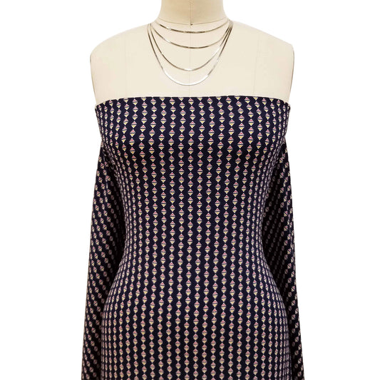 DP-828-586-NAVY-RED - PRINTED CREPE CHIFFON 97% POLY 3% SPANDEX