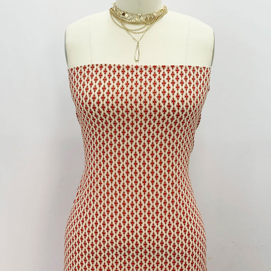 DP-854-586-ROSE-GOLD-RED - PRINTED CREPE CHIFFON 97% POLY 3% SPANDEX