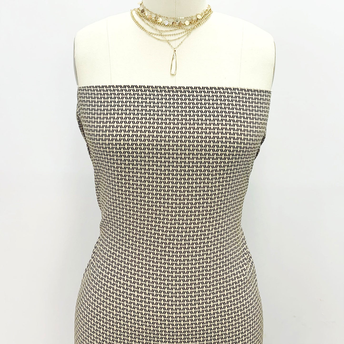 DP-880-504-TAUPE-BLACK - PRINTED WOOL DOBBY 100% POLYESTER